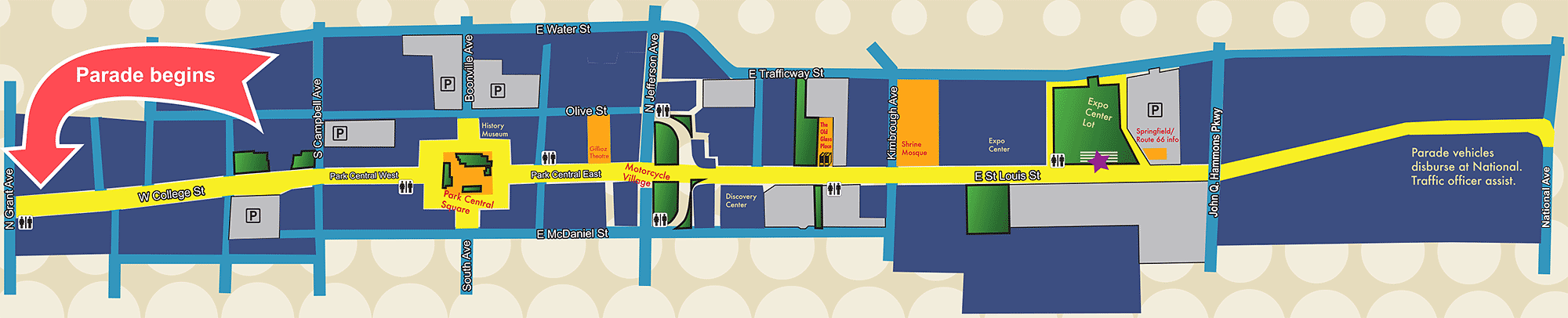 map of parade route