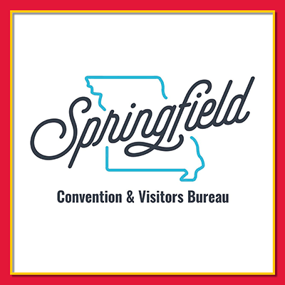 logo: Springfield Convention and Visitors Burear in red and gold frame