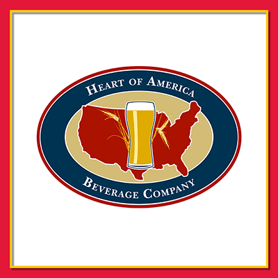 logo: Heart of America Beverage Company in red and gold frame